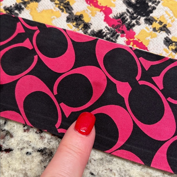 Coach Signature C Silk Skinny Bag Scarf EUC - Picture 6 of 6